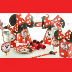Kit 10 Personnes Décoration Anniversaire Minnie Rouge